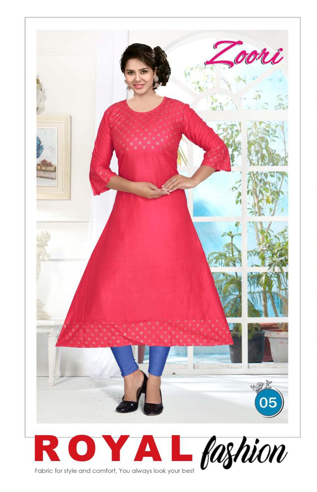 Beauty Queen Zoori 1 Rayon Ethnic Wear Printed Anarkali Kurti Collection